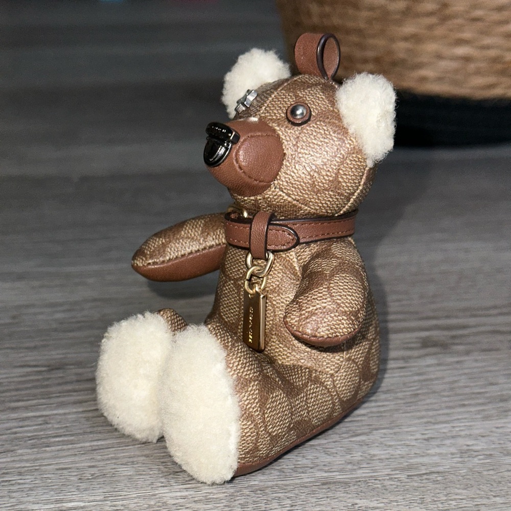Coach Bear Bag Charm in Signature Canvas Print